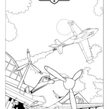 Dibujo para colorear : Avión Dusty de la película Aviones