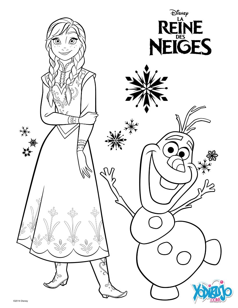 Dibujos para colorear ana y olaf - la reina de las nieves 
