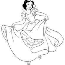 Dibujo para colorear : Blancanieves bailando
