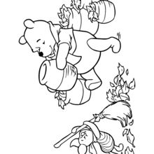 Dibujo para colorear : Winnie y puerquito (Piglet)