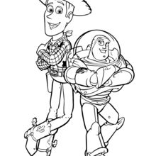 Dibujo para colorear : Woody y Buzz Lightyear