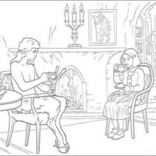 Dibujo para colorear : EL fauno Tumnus y Lucy Pevensie