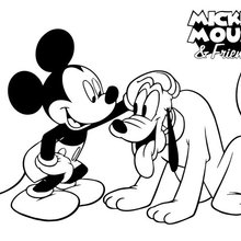 Dibujo para colorear : Mickey y Pluto