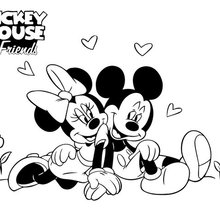 Dibujo para colorear : Minnie et Mickey à imprimer