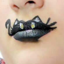 Arte manual : Pintura de labios, Gato negro