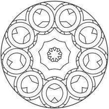 Dibujo para colorear : Rosetón con círculos