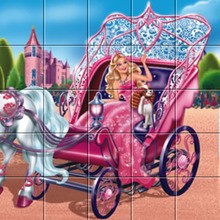 Puzzle en línea : Barbie La Princesa y la Pop Star, el carro principal