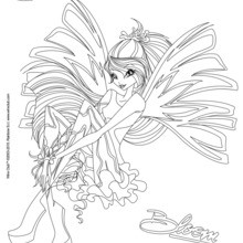 Dibujo para colorear : Bloom, transformación en Sirenix