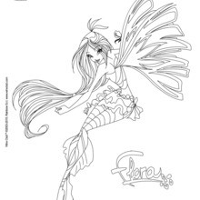 Dibujo para colorear : Flora, transformación en Sirenix