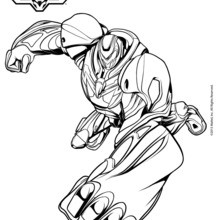 Dibujo para colorear : Max Steel en modo turbo