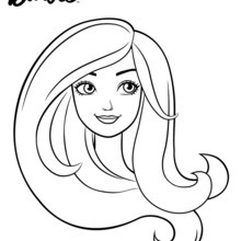 Dibujo para colorear : Retrato de Barbie
