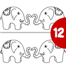 Juego de buscar las diferencias : Beso de elefante