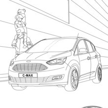 Dibujo para colorear : Coche familiar Ford C-MAX