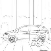 Dibujo para colorear : Las curvas del Ford C-MAX