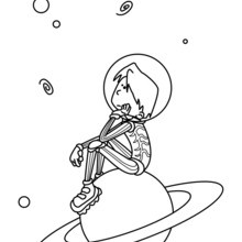 Dibujo para colorear : Astronauta perdido