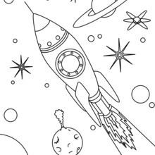 Dibujo para colorear : Cohete espacial