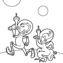 Dibujo para colorear : La tripulación espacial