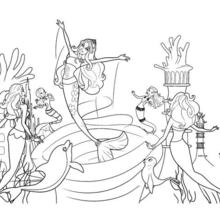 Dibujos de aventura de Sirenas para colorear - 62 laminas de pintar en línea e imprimir