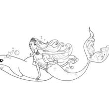 Dibujo para colorear : MERLIAH y el delfín ZUMA