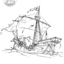 Dibujo para colorear : Barcos de los exploradores