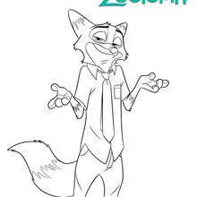 Dibujo para colorear : Nick Wild de Zootopia