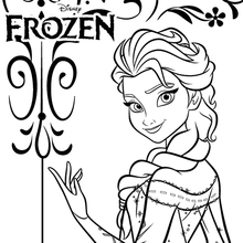 Dibujo para colorear : Elsa, la Reina de las Nieves