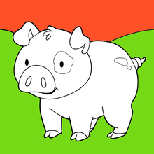 Dibujo para colorear : Cerdo sonriente dulce