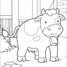 Dibujo para colorear : Vaca en el granero