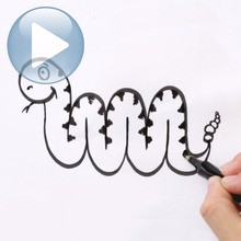 Consejo para dibujar : Dibujar una serpiente empezando desde carta M