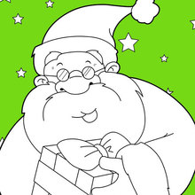 Dibujo para colorear : Papá Noel sonriente