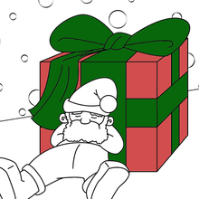 Dibujo para colorear : Santa toma una siesta