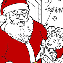 Dibujo para colorear : Santa se está riendo