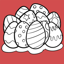 Dibujo para colorear : Huevos de Pascua