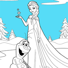 Dibujo para colorear : Elsa & Olaf