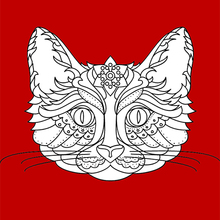 Dibujo para colorear : Gato Mandala