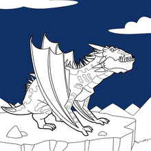 Dibujo para colorear : Dragón de la noche