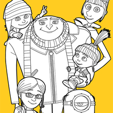 Dibujo para colorear : Gru y su familia