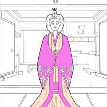 Dibujo para colorear : Princesa japonesa