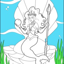 Dibujo para colorear : Princesa sirena