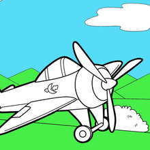 Dibujo para colorear : Avión en la Pista