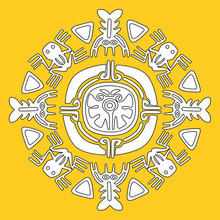 Dibujo para colorear : Mandala de animales Aztecas