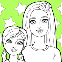 Dibujo para colorear : Barbie y su hermana