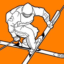 Dibujo para colorear : Esquiador freestyle
