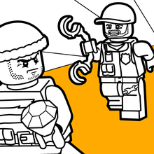 Dibujo para colorear : La persecución de la policía de Lego