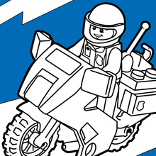 Dibujo para colorear : Motor de la policía de Lego