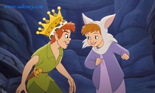 Peter Pan con Jane disfrazada