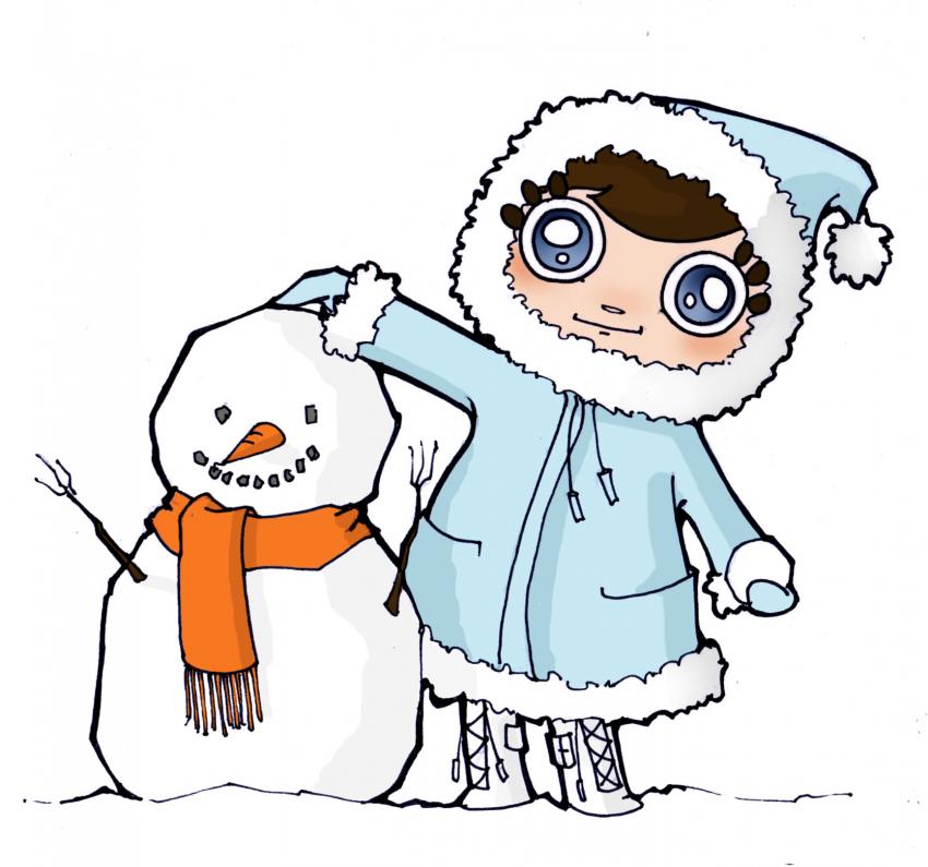 Aprender a dibujar muñeco y bola de nieve 