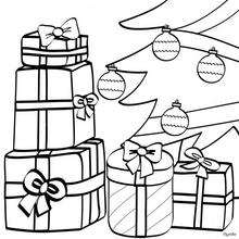 Dibujo Arbol de Navidad con regalos para colorear - Dibujos para Colorear y Pintar - Dibujos para colorear FIESTAS - Dibujos para colorear de NAVIDAD - Colorear dibujos REGALOS DE NAVIDAD