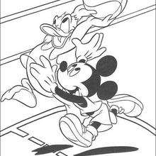 Dibujo para colorear : Baloncesto con Mickey