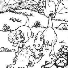 Dibujos para colorear cría de dinosaurios 